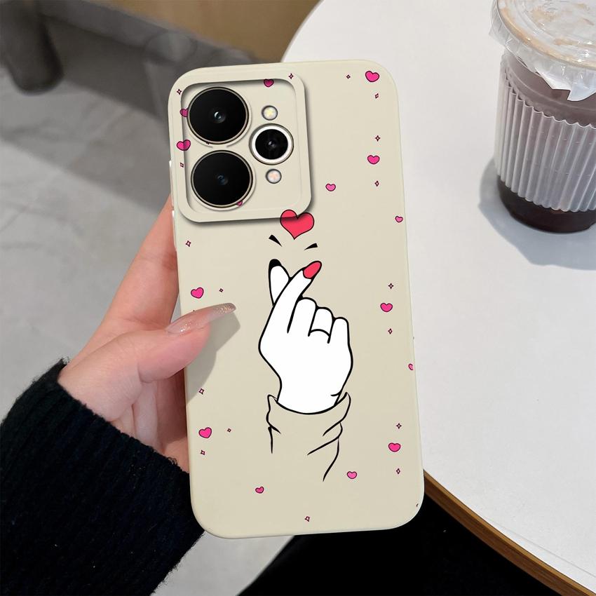 For Realme 15 15T 15X C71 C73 C33 C35 C21Y C25S Note 70 70T Phone Case Fashion Love Heart Patterns Liquid Silicone Protective Shell For Realme Housing