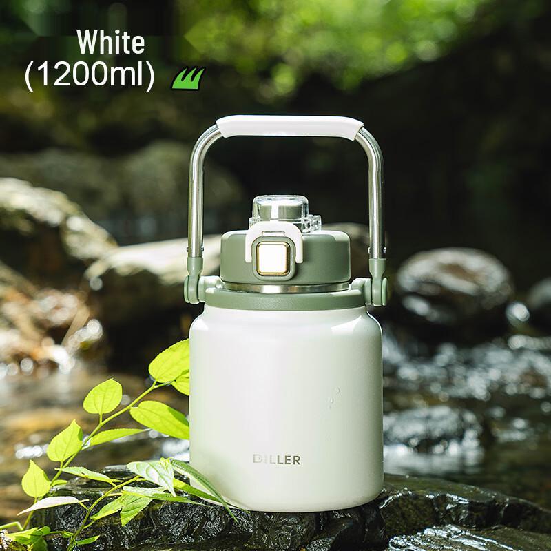 

Diller Large Capacity Stainless Steel Insulated Water Bottle with Straw 1200ML