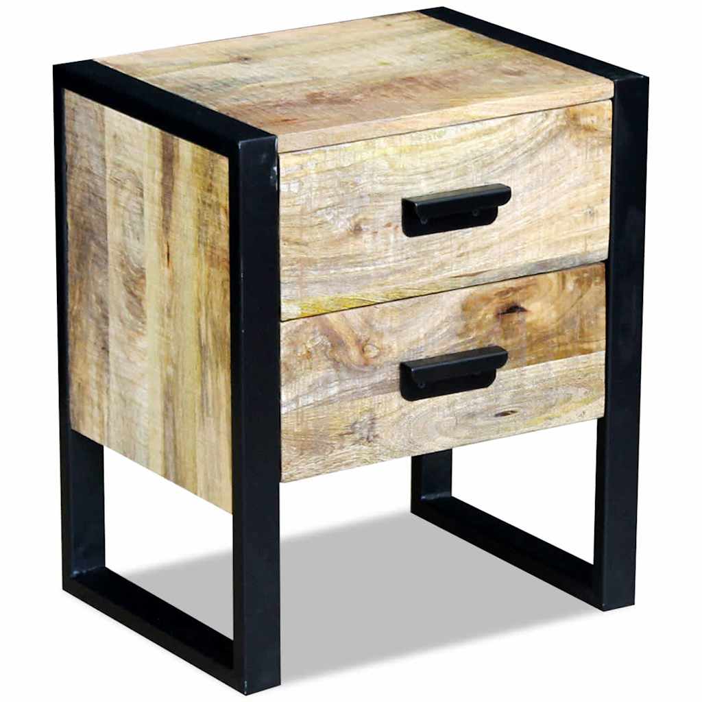 Side Table with 2 Drawers Mango Wood 43 x 33 x 51 cm