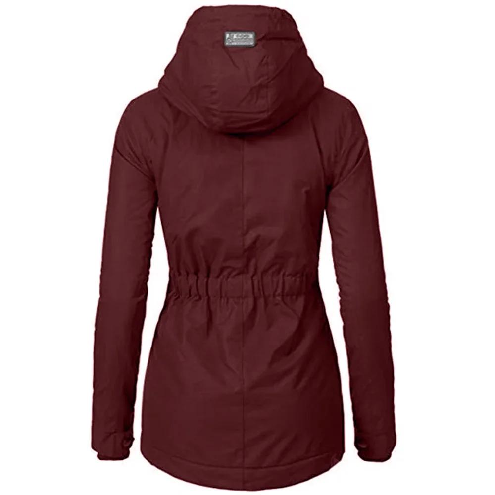 Winter Women Warm Parkas Hooded Thick Plush Coats Female Mid-Long Cotton Jacket Warm Coat Outwear