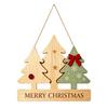 2D Wooden Christmas Tree Hanging Ornament for Holiday Party Scene Decorations