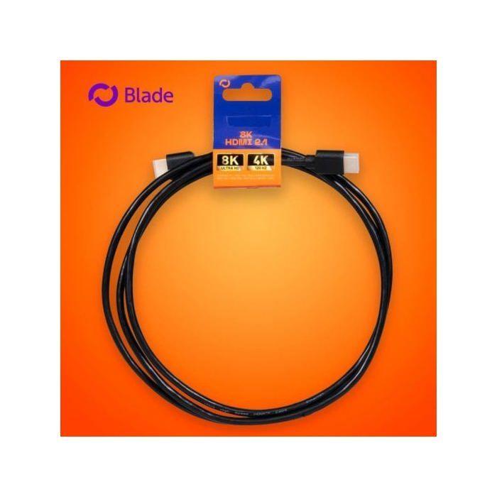 Cable HDMI Blade Gaming Bulk 8K 2.1 2 M Conectores Oro Negro Alta Velocidad