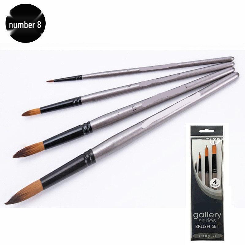 Acrylic & Watercolor Brush Set: Nylon Liners, Fan, & Outlining Brushes