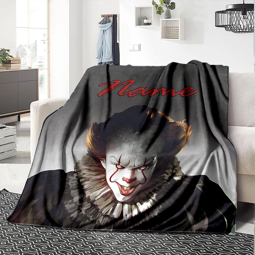 Customiz Name Personality Pennywise the Dancing Clown Blanket Soft &Warm Sofa Office Bed Travel Lunch Break Blanket, Gift Suitable All Seasons