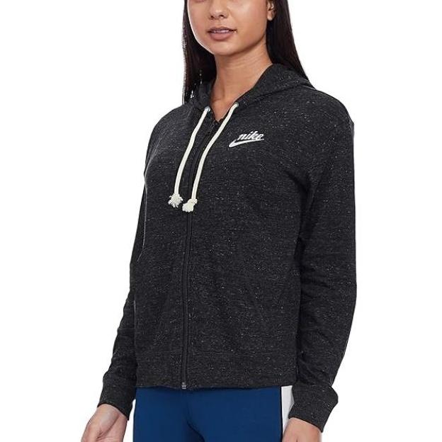 Nike Sweatshirts Women's Black Hooded Moderate Cardigan CJ1695-010