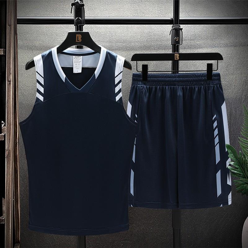 Mens Quick-Dry Ice Silk Sleeveless Sport Set Athletic Tank Top Shorts Running Gym Basketball