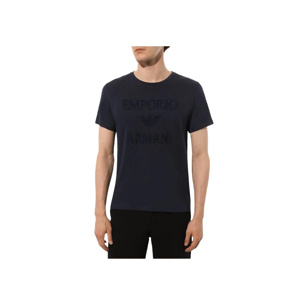 Emporio Armani Ss24 Logo Print Crew Neck T-Shirt Men tops Black 211818-3R485-00020