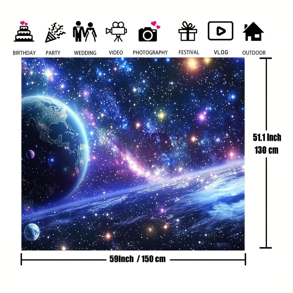 1pc universe dream galaxy background polyester fiber star background with earth and halo purple and blue space theme