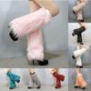 Fluffies Faux Fur Boots Socks Winter Female Leggings Trendy Warming Leg Warmers Solid Color Foot Sleeve Boot Cover For Women