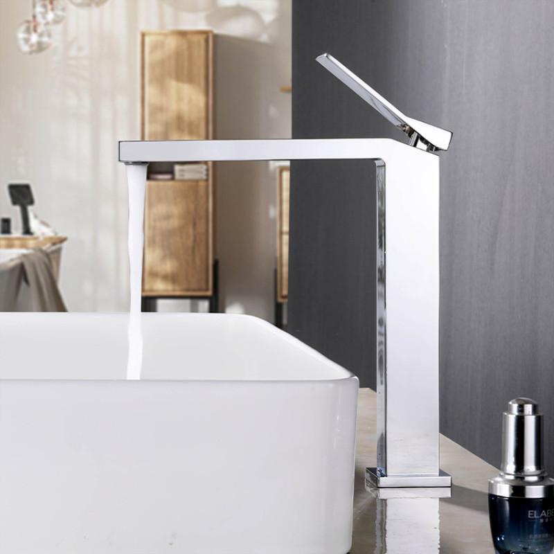 New Basin Faucet Bathroom Hot Cold Brush Gold Sink Mixer Crane Decked Single Lever Black Tap Mixer Brass Water Faucet