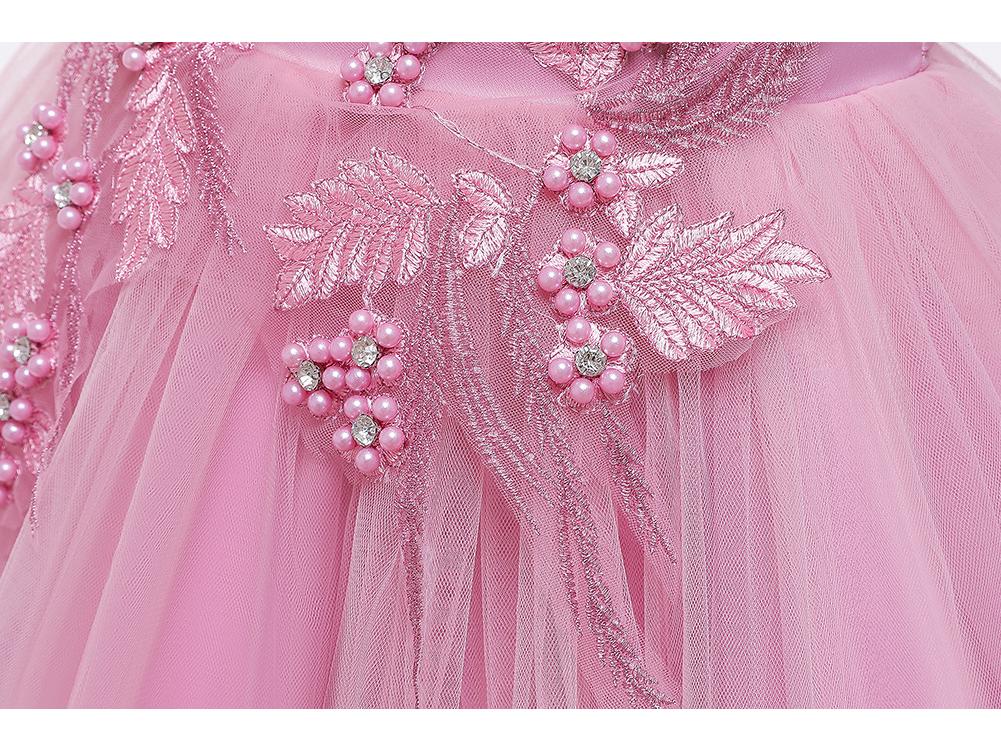 Girls' Formal Princess Dress with Train – Wedding, Runway, Piano Performance, Puffy Skirt