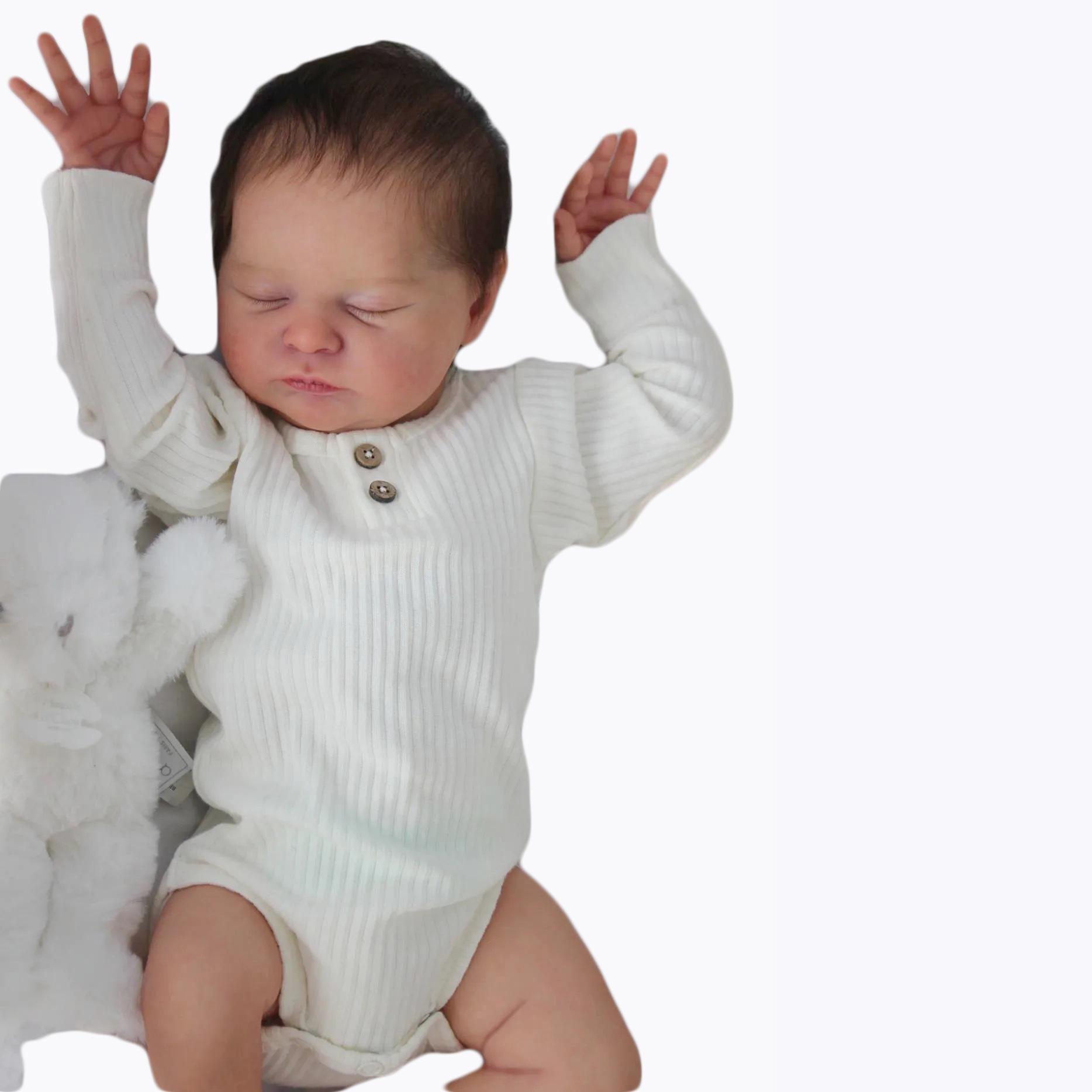 

BZDOLL Реалистичная спящая кукла Reborn 50 см с 3D-рисованием кожи и вен, живая 20-дюймовая мягкая силиконовая игрушка для новорожденных Bebe, милый игровой домик для детей