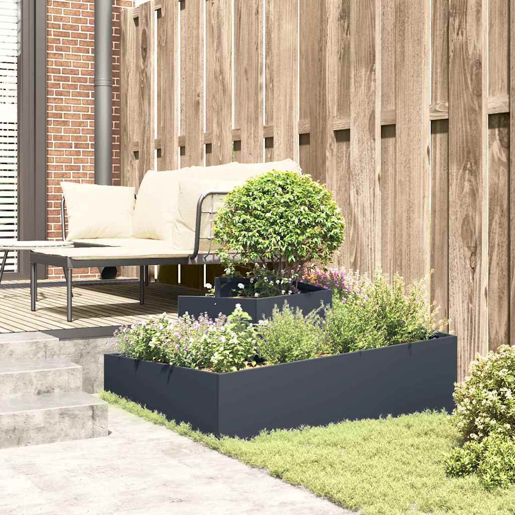 Garden Planter Anthracite 100 X 100 X 50 Cm