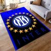 "Blue and Gold 1908 Emblem Design Rug - Non-slip rug suitable for living room and bedroom sofas."