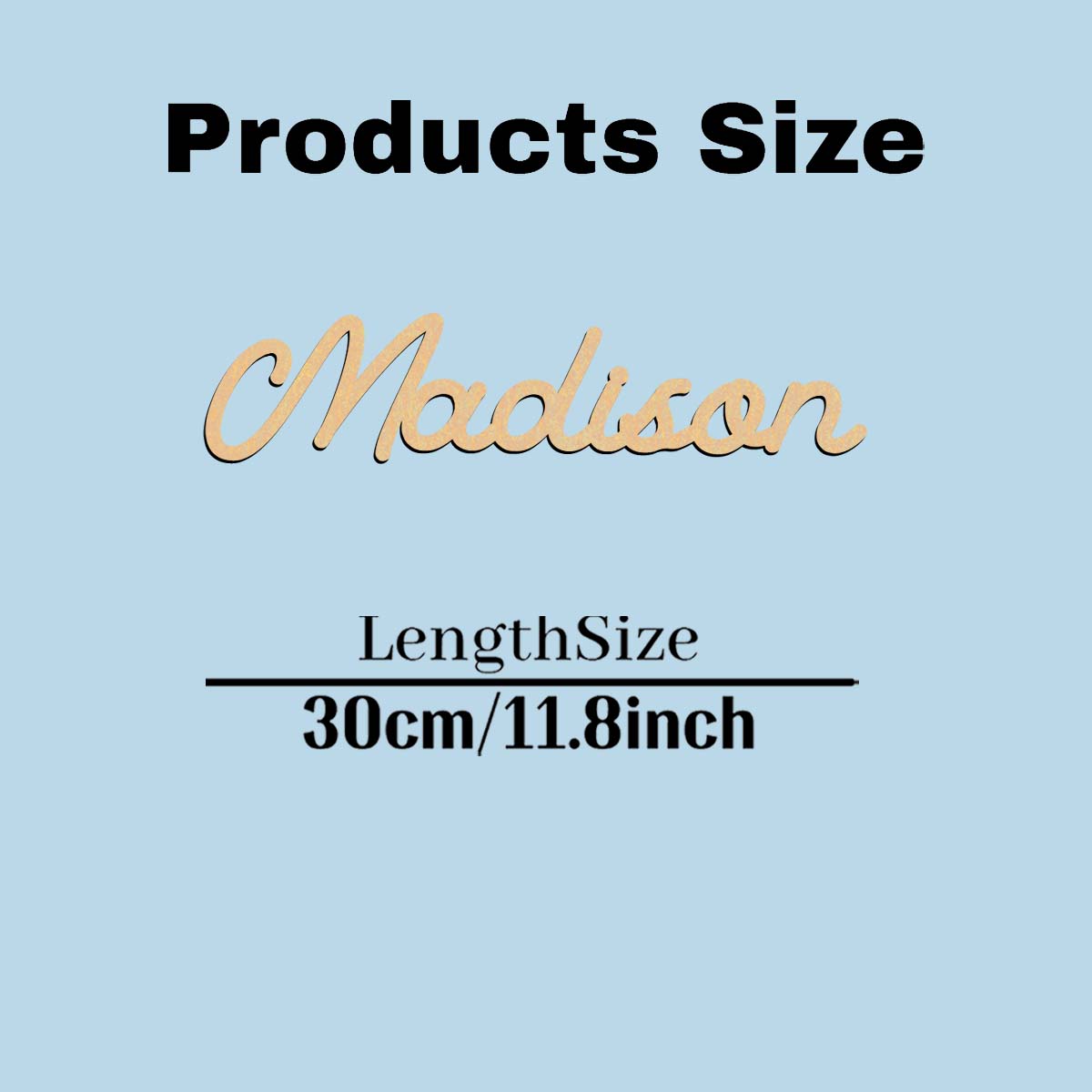 1pc Romantic Madison example Customized Letter Wood Material Wooden Decor Wooden Sign Vertical Orientation Door Hanging Decor S30cmLength