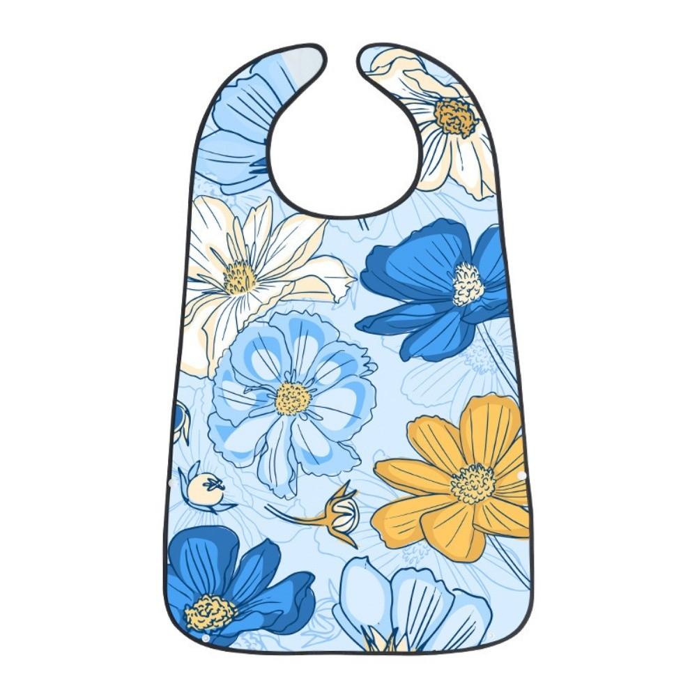 Reusable Adult Bibs Floral print Clothing Protector Multi-purpose Feeding Bibs Feeding Nursing
