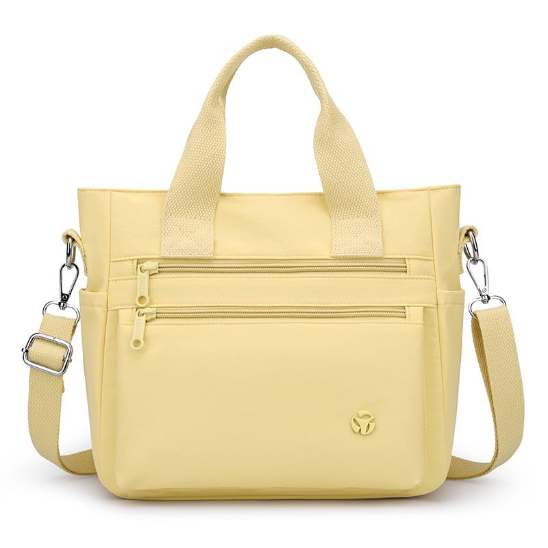 Borsa Tote Versatile in Nylon con Tasche Multiple con Zip Tracolla Regolabile Borsa a Spalla Casual per Donne Quotidiana