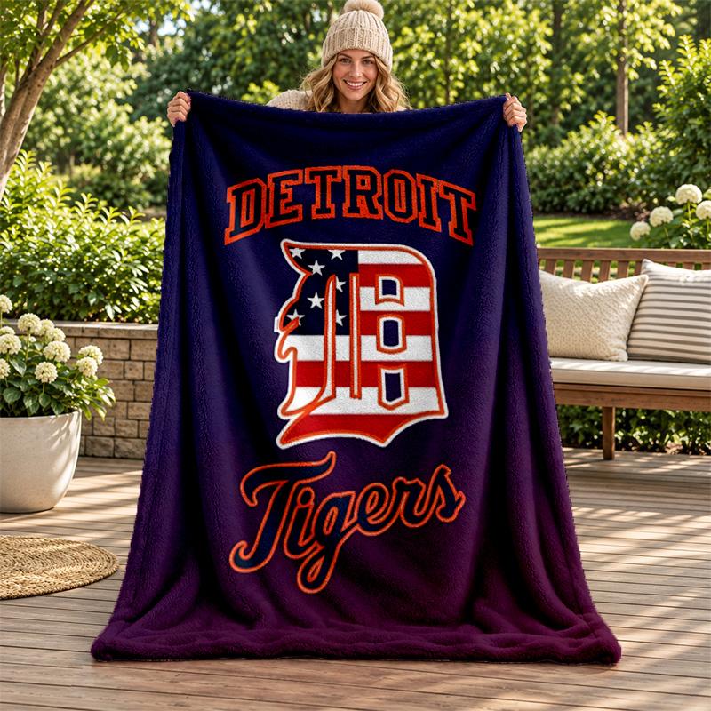 Detroit Tigers blanket Flannel Blanket Soft Cozy Plush Throw for Sofa Bed Lightweight Home Decoration Gifts for Christmas various holidays