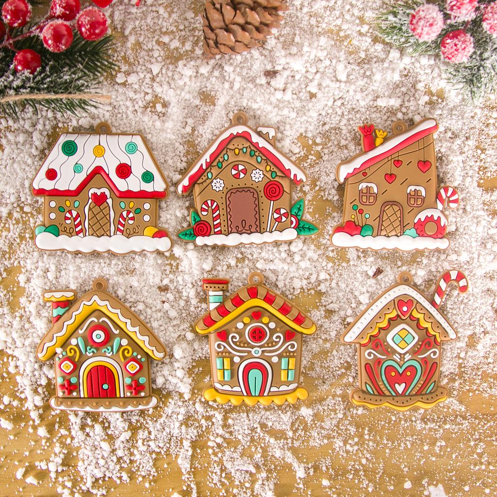 1 sada ozdob s perníkem, vánoční dekorace, závěsné přívěsky na stromeček, přívěsky na doma, děti, novoroční dárek 2025, navidad dekorace