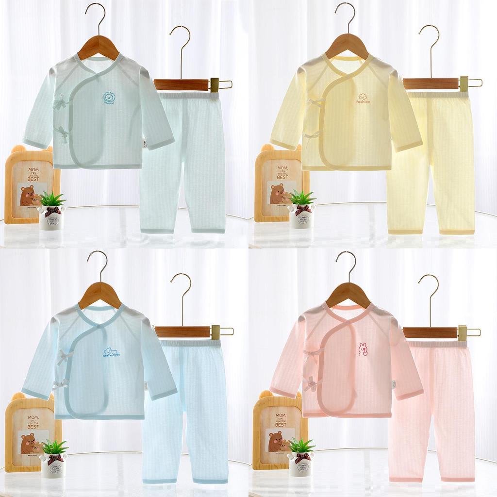 Baby Summer Lightweight Cotton Kimono Set With Antibacterial Feature For Newborns