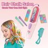 Glitter Rhinestone Tool Safe Kids Hair Gemstone Styling Set with Magnetic Pink Comb 24 Colorful Gem Patches And Clips Creative Sparkling Hairstyles