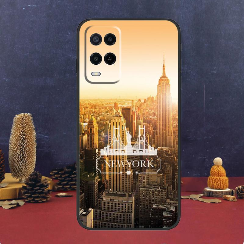 New York City Case For Oppo A94 A74 A54 A15 A17 A57 A6 A5 Pro A16 A76 A96 A40 A60 A80 A18 A38 A58 A78 A98