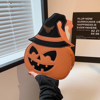 Halloween Kürbis Geldbörse Umhängetasche Crossbody Taschen für Frauen PU Leder Kürbisform Crossbody Schultertasche