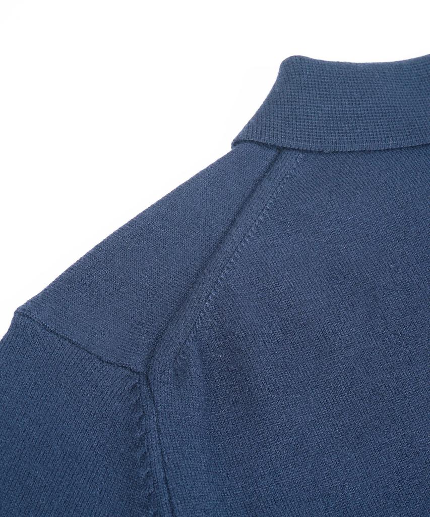 BIRBANTE Soft Washable Collared Knit - Retro Blue