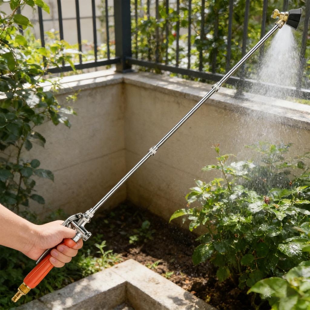 57.48 Inch Metal Replacement Sprayer Wand 2 Hose Clamps Pump Spray Wand Adjustable Telescopic Watering Tool with Copper Nozzle