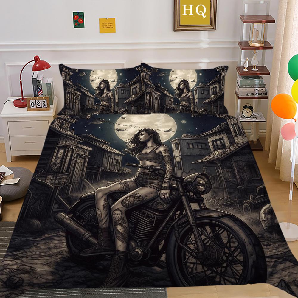 Beauty Skull bedrucktes Trösterbezug-Set, Doppelbettgröße, Mikrofaser-Tagesdecken, modische, hochwertige Heimtextilien