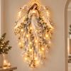 Acrylic Holiday Angel Wall Art with Pendant Accents Layered Floral Hanging