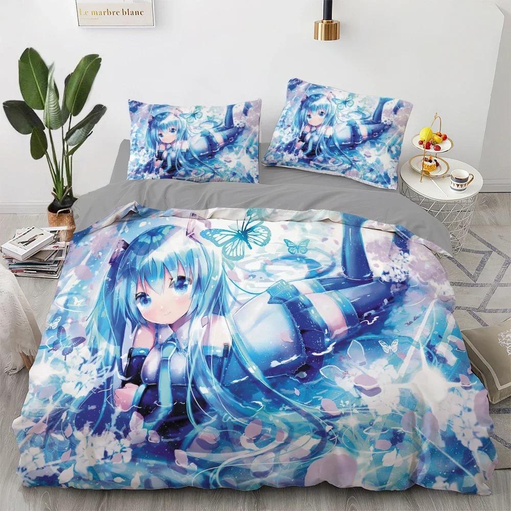 Anime Kawaii Bedding Set Japan Anime Loli Duvet Cover Set Kids Bedroom Cartoon 3D Printed Quilt Cover Bedroom Gift