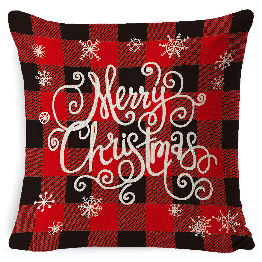 Christmas Pillow Cover Home Sofa Cushion Elk Letter Print Cushion Cover Christmas Atmosphere