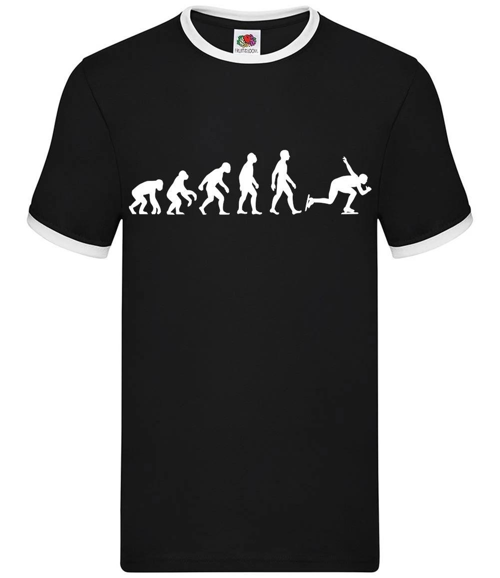 Evolution Of Man Speed Skating - Mens Ringer - Skater Winter Skate M