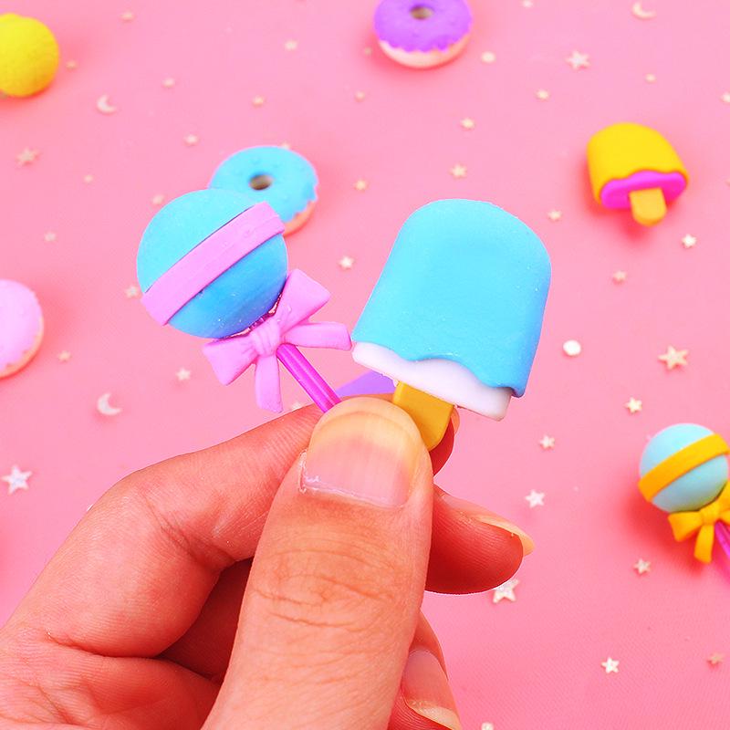 Colorful Dessert-Themed 3D Detachable Erasers in Cute Box