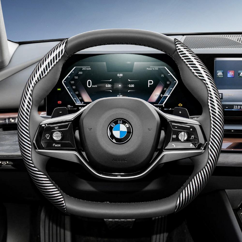 Suitable for BMW Carbon Fiber Texture Steering Wheel Cover X3 3 5 2 4 1 7 8 Series X1 X5 X2 X4 X6 X7 iX I4 I5 I7 Z4 XM  iX1 iX2