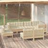 Day and Night - Day and Night Garden Furniture 8 Pieces and Cushions Solid Cream Pine Wood