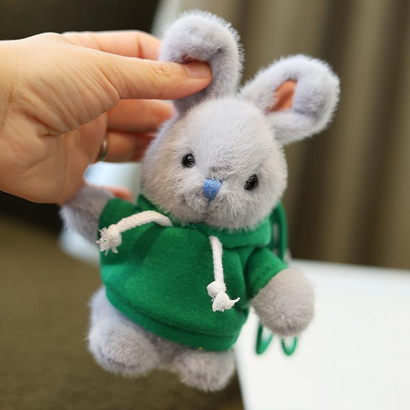 Rabbit Plush Keychain Toy Cute Stuffed Animal Doll Kids Birthday Keyring Gift