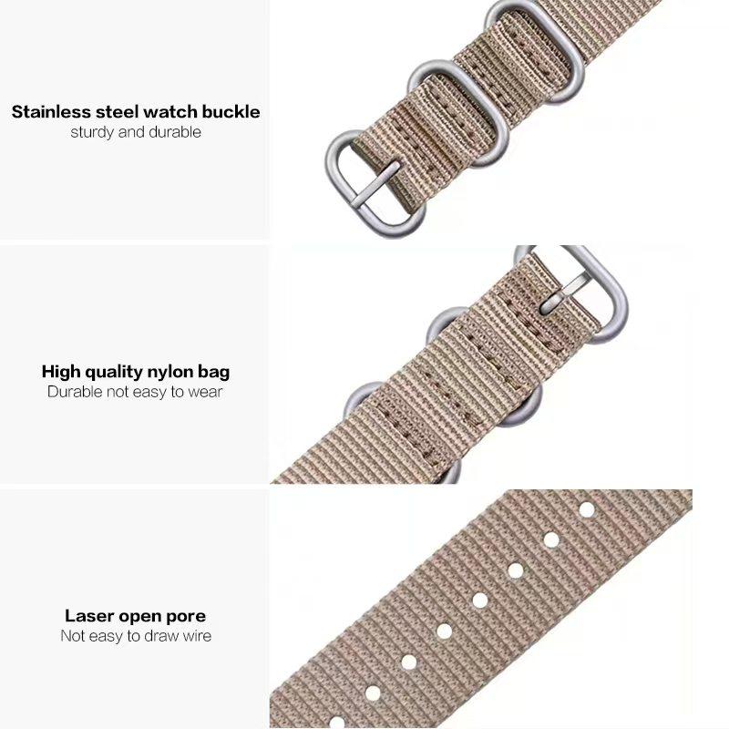 18mm20mm22mm24mm Nylon Woven Canvas NATO Watchband Strap Fine Steel Needle Buckle Universal Bracelet for SEIKO IWC Citizen 2028