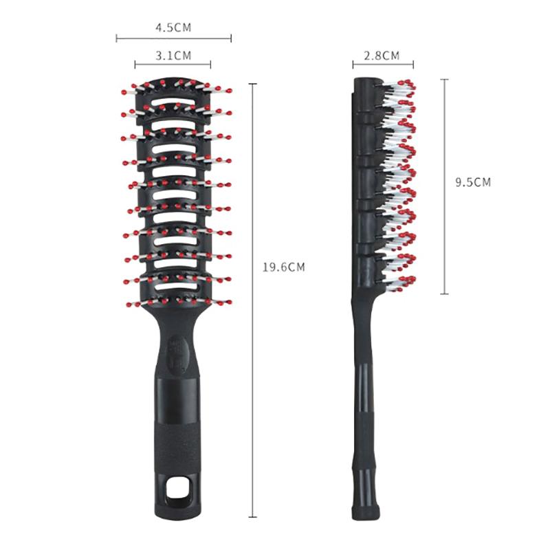 Salon Household Professional Rib Comb of Men’s Pomade Hair Styling Massage Curling Hairbrush for Inner Buckle Modeling