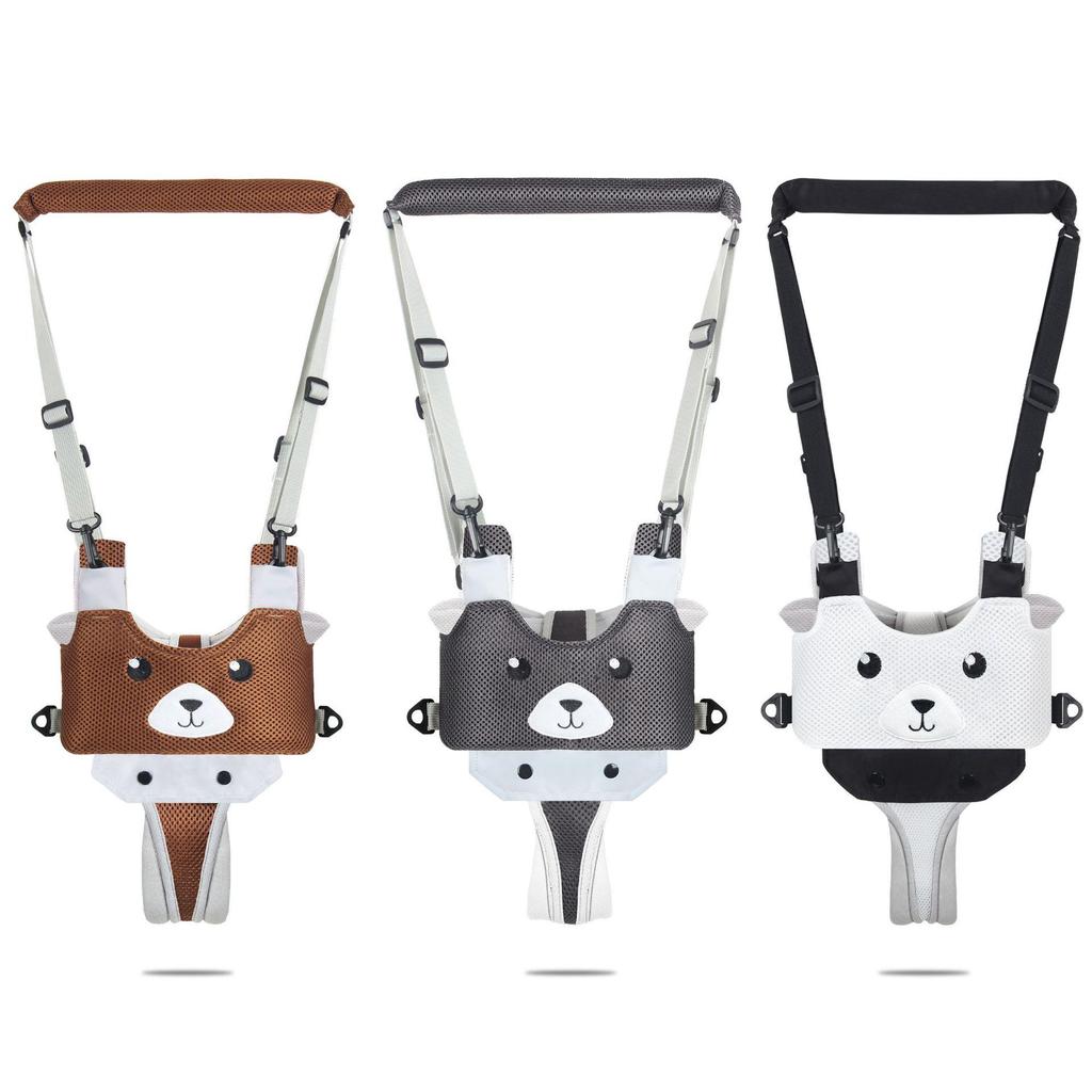 Baby Walker Mesh Breathable Bear Style, Baby Walking Traction Belt & Multifunctional Basket