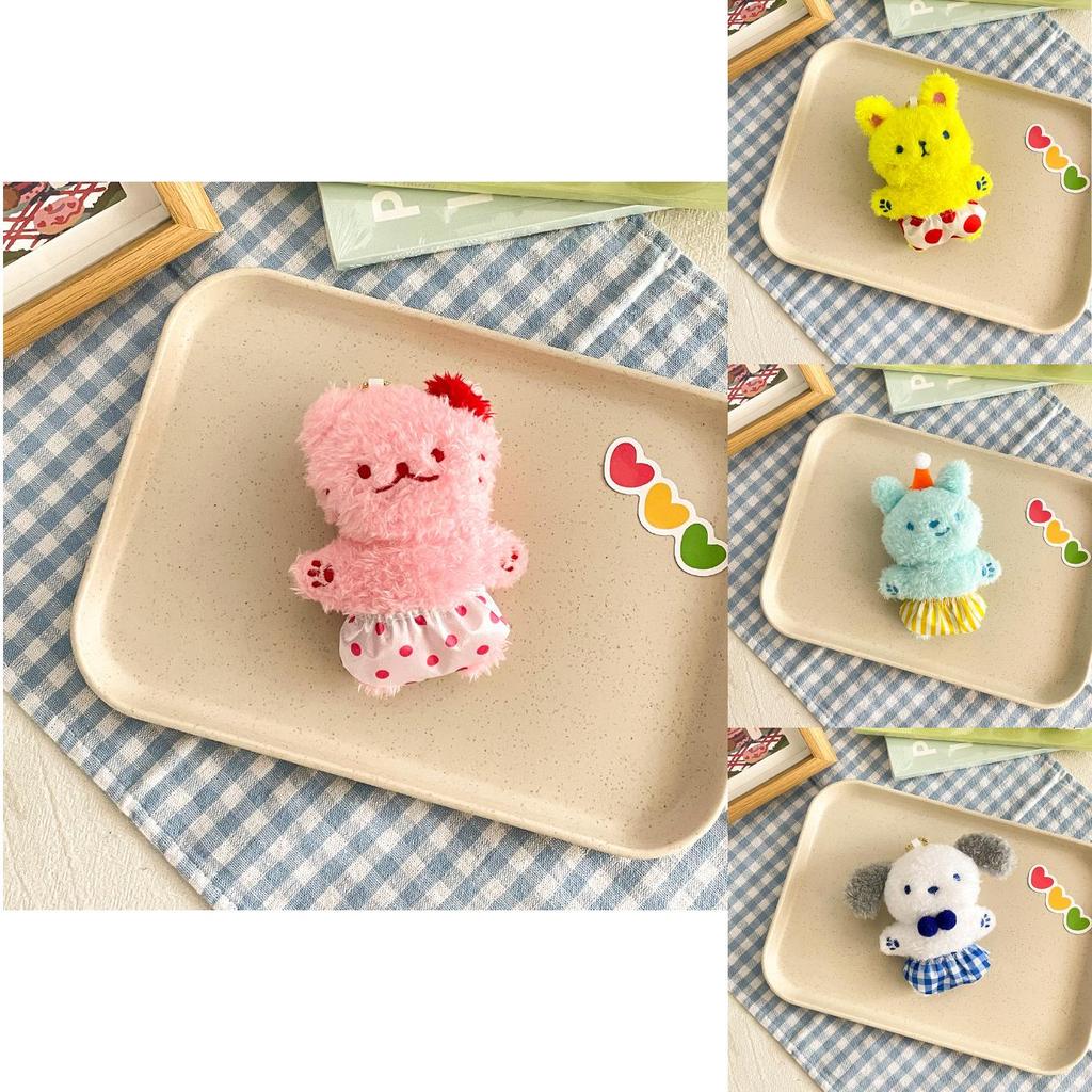 Cute Animal Plush Keychain With Soft Short Plush For Car And Bag Decor