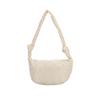 Bag Large Capacity Single Shoulder Oblique Span Dumpling Bag Embroidered Grid Nylon Moon Bag Retro Fashion Girl Bag
