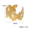 Waterproof Vintage Retro Wide Version Stainless Steel Bracelet Wide Version Personality Exaggerated Butterfly Medieval Gold