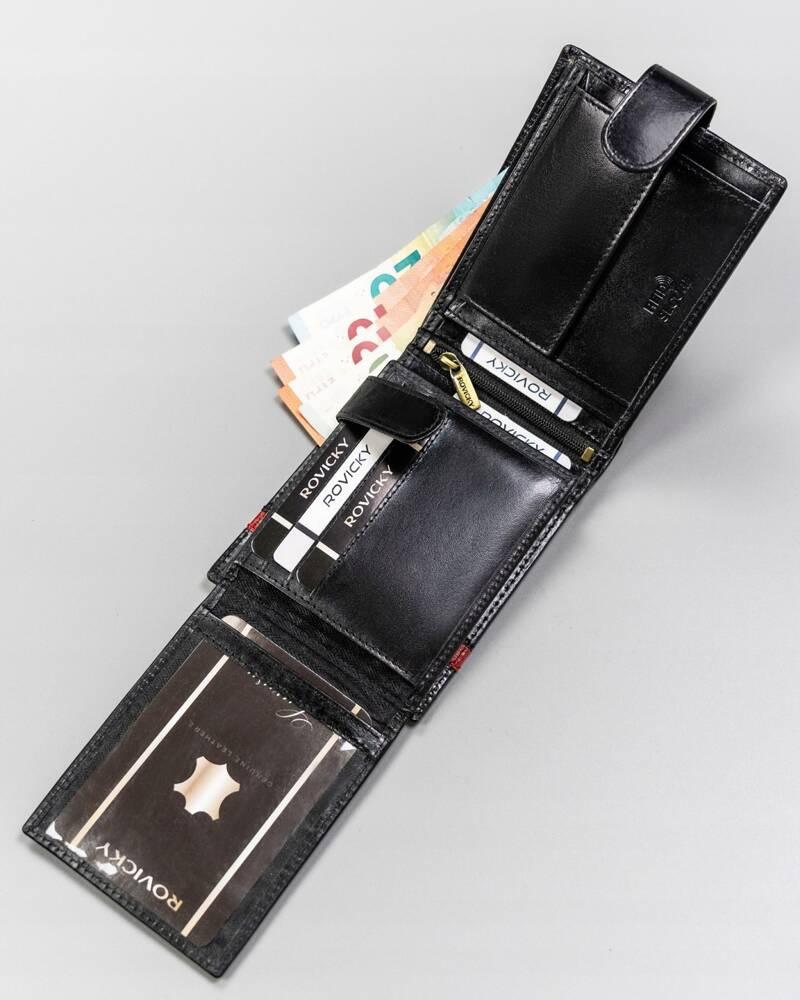 Elegancki pojemny portfel skórzany z RFID Rovicky