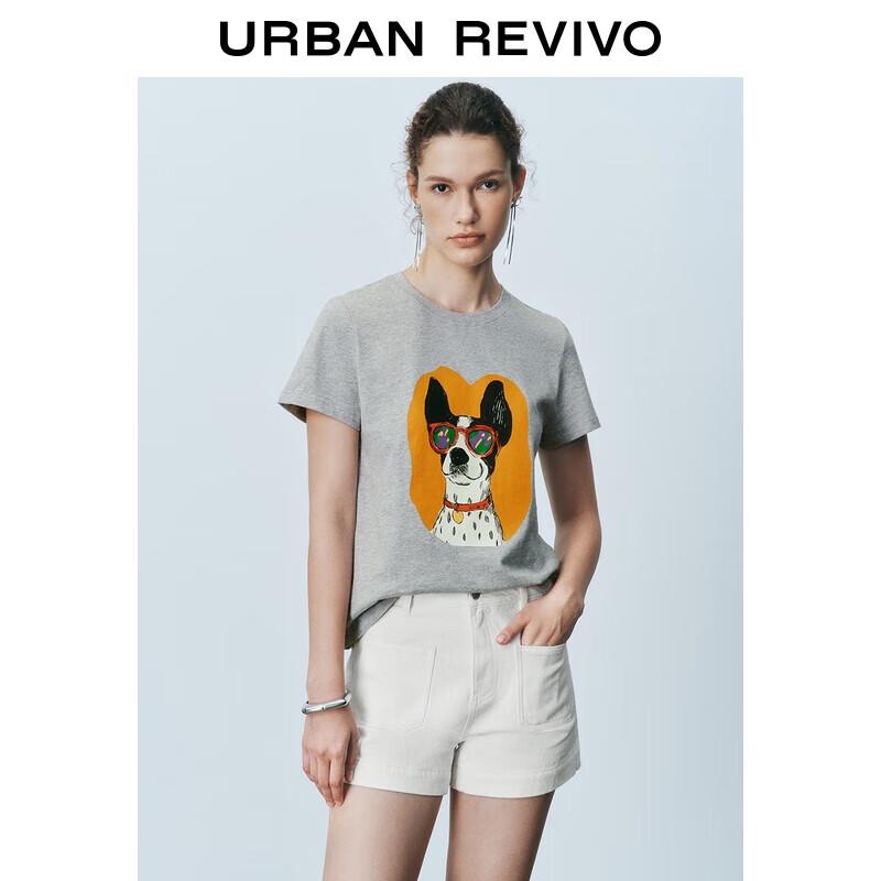 UR 2025 Women s Fun Pet Print Short Sleeve T-Shirt XS