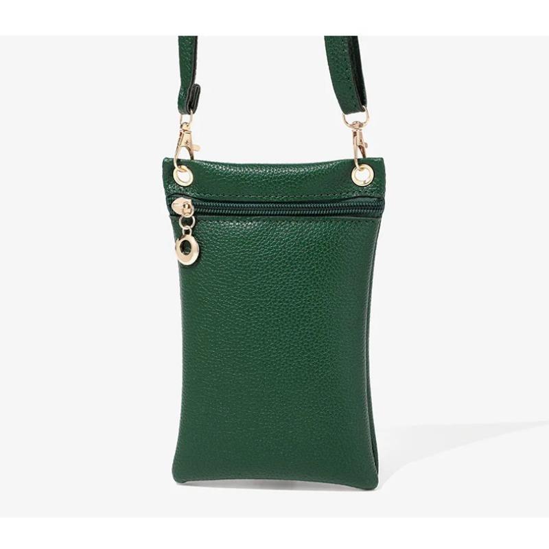 Damska torba na telefon typu crossbody z PU, wzorem Litchi, długi pasek na ramię, pojedyncza torba na ramię, spersonalizowany modny portfel i torebka