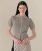 ROLAROLA Collar Half Knit Zip Up Gray
