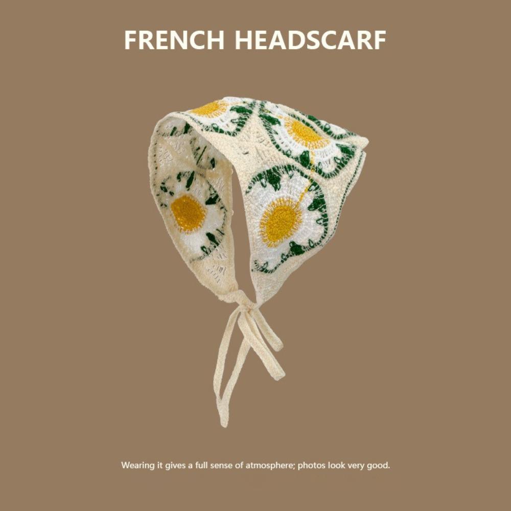 Sweet Triangle Headband Handmade Flower Headscarf New Beach Vacation Hair Access  Photo Props