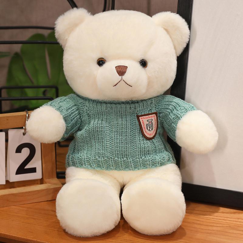 Plush Teddy Bear Dolls Wearing Sweater Design For Baby And Gift Birthday
